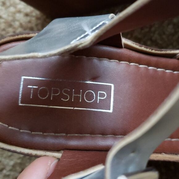 Topshop women's Silver Metallic Block Wedges 40 EU - Picture 6 of 8